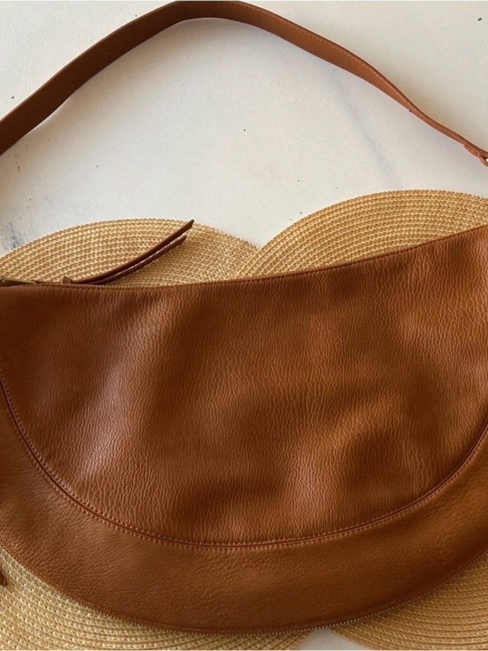 Anthropologie Urban Originals Luna Slouchy Crossbody Bag Pebbled Vegan Leather